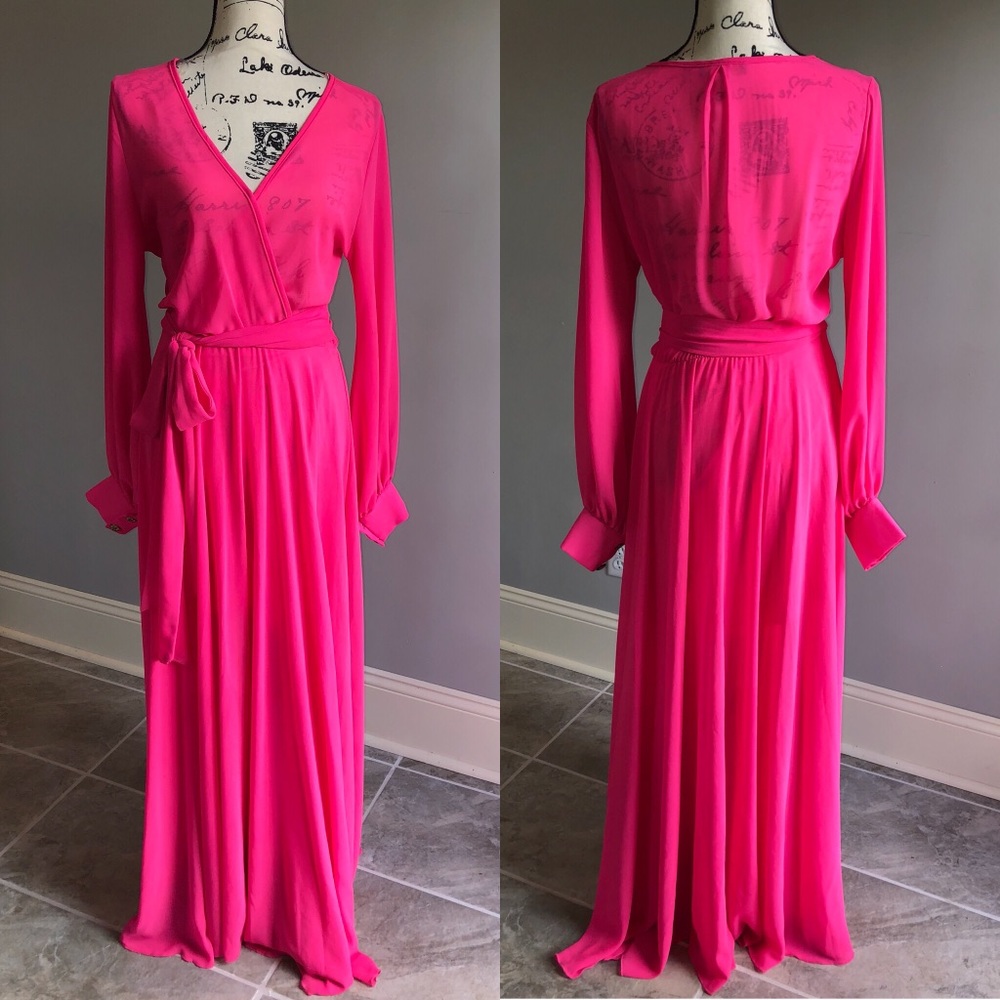 Pink Wrap Maxi Dress